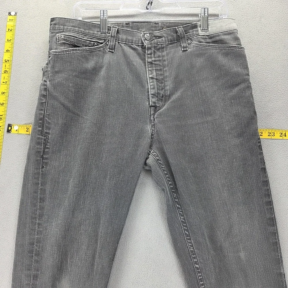 Vintage Levis Blue Star Jeans Mens 34x34 Gray Charcoal Wash Zip Fly Engineered